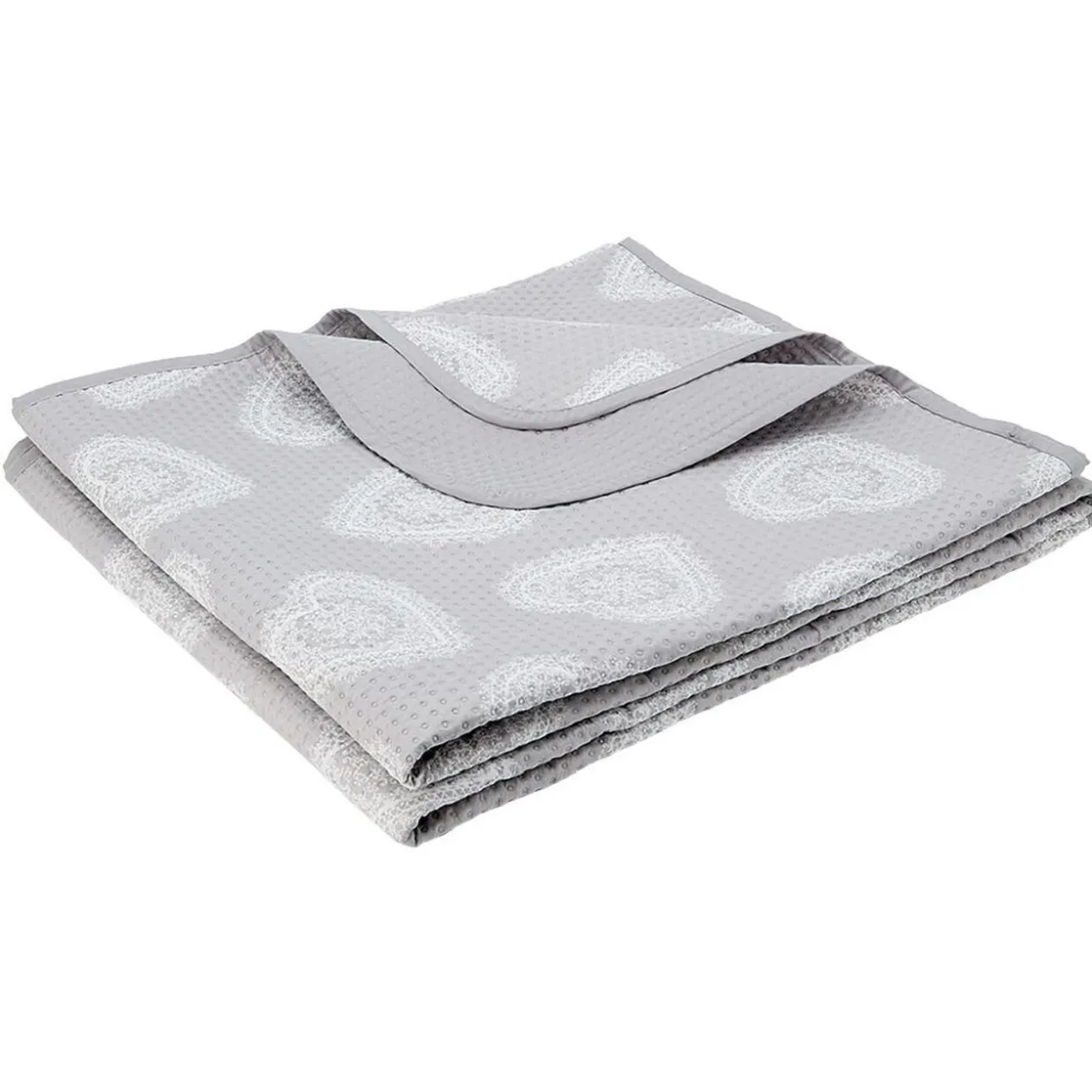 Dessus de lit 2 places 220x240 cm imprimé coeur ou oiseau