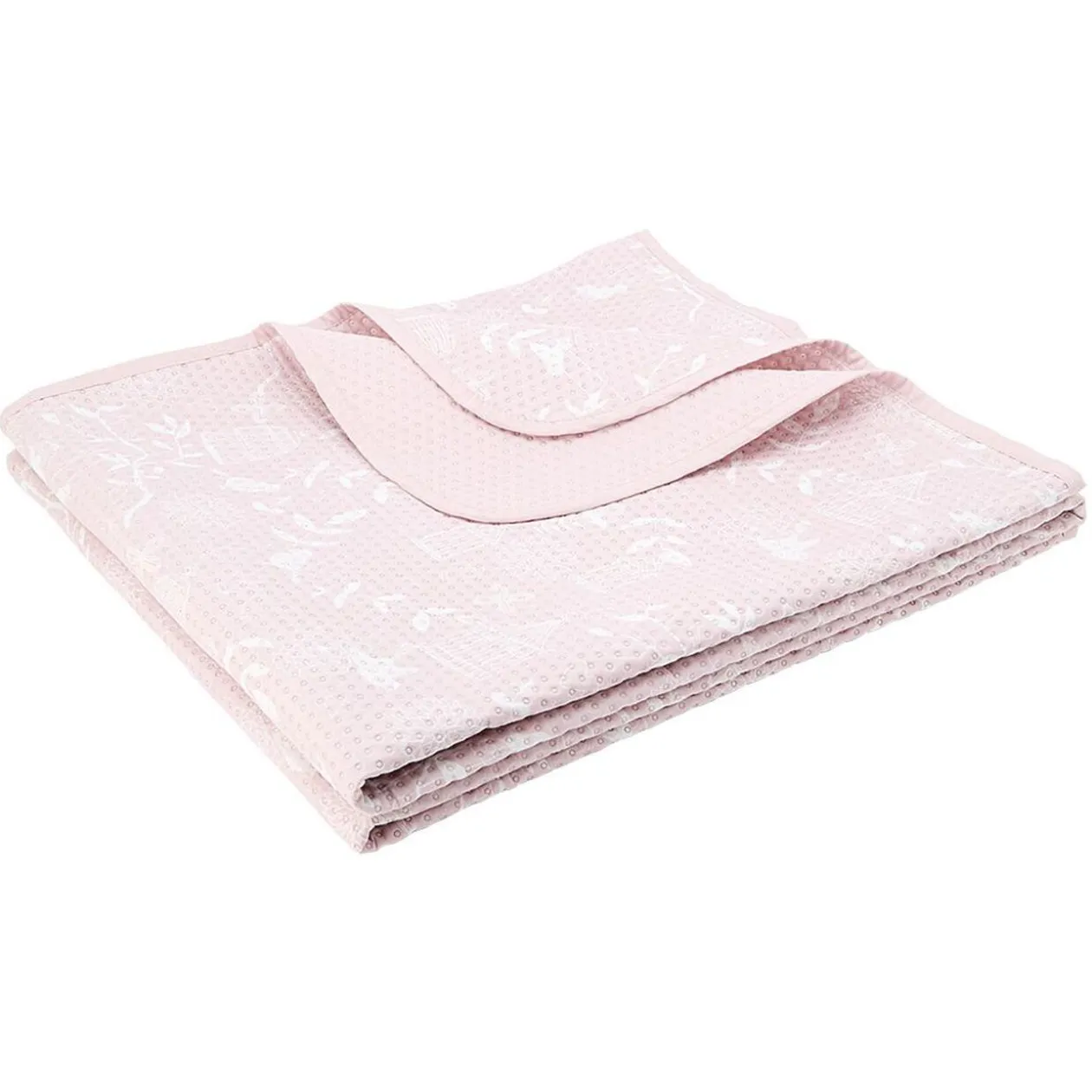 Dessus de lit 2 places 220x240 cm imprimé coeur ou oiseau