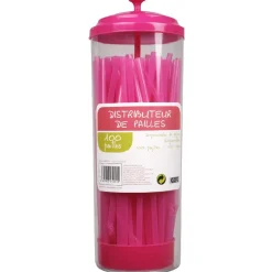 Distributeur de pailles roses