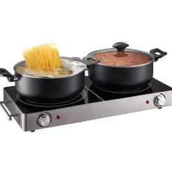 Double plaque vitrocéramique noire et grise Cuisilux