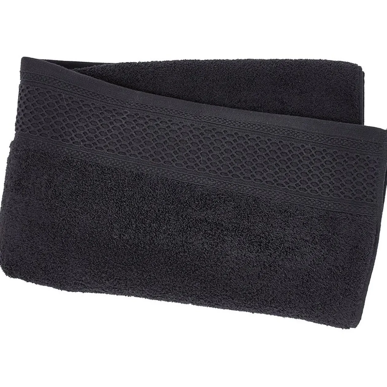 Drap de bain en coton noir 90x150 cm