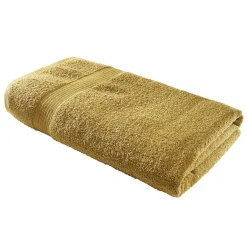 Drap de bain maxi 90x150cm coton jaune bronze
