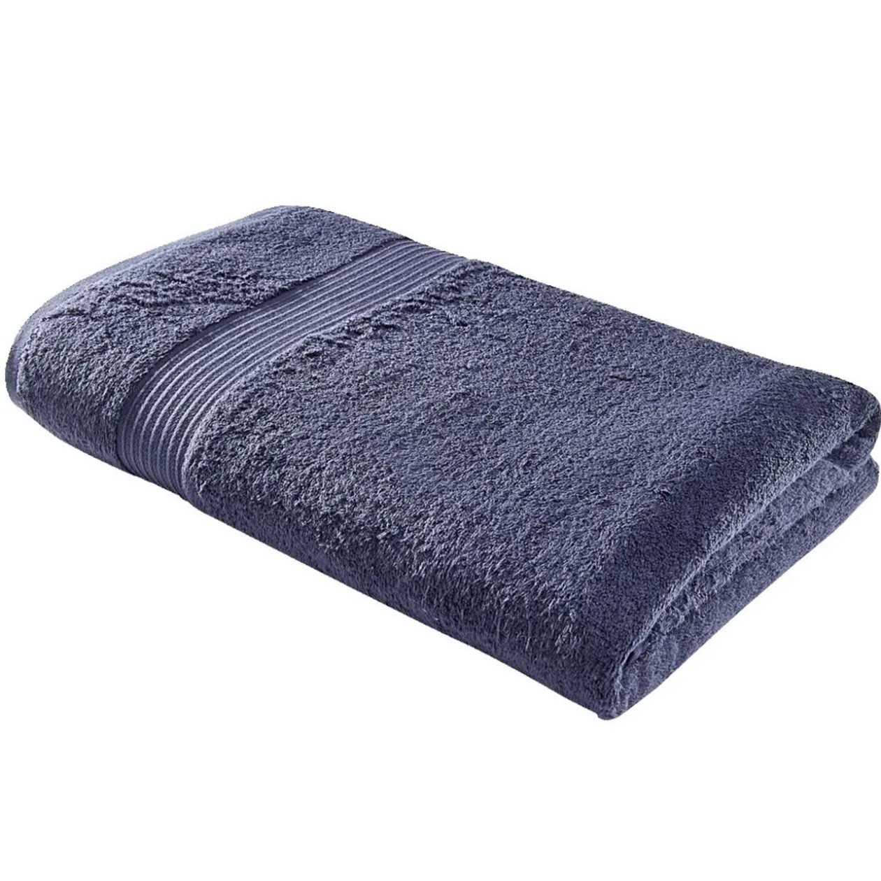 Drap de bain maxi 90x150cm coton bleu marine