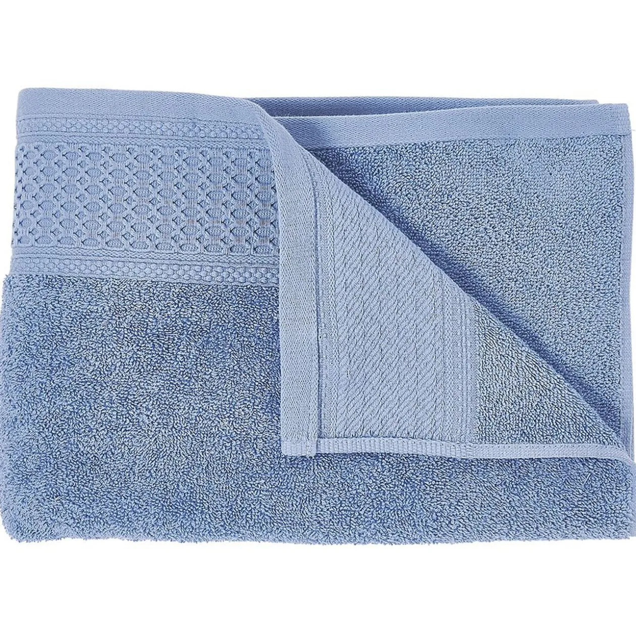 Drap de douche en coton bleu 70x130 cm