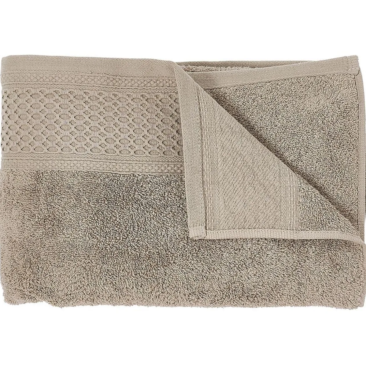 Drap de douche en coton taupe 70x130 cm