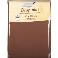 Drap de lit 2 personnes chocolat