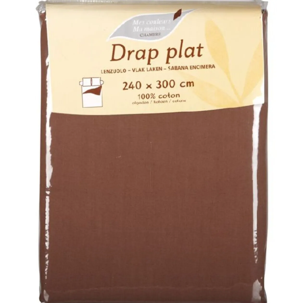 Drap de lit 2 personnes chocolat