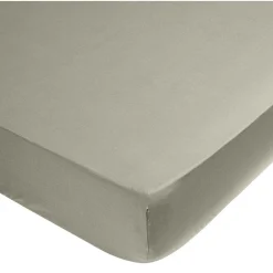 Drap housse 2 personnes 100% coton 160x200 cm beige