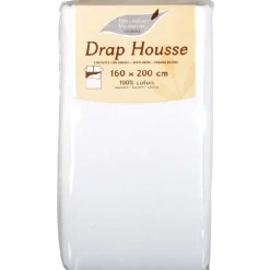 Drap housse 2 personnes blanc