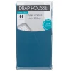 Drap housse 2 personnes bleu gris