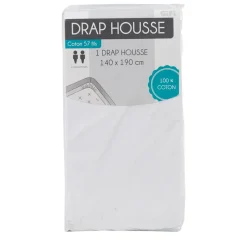 Drap housse 2 personnes blanc