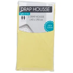 Drap housse 2 personnes jaune