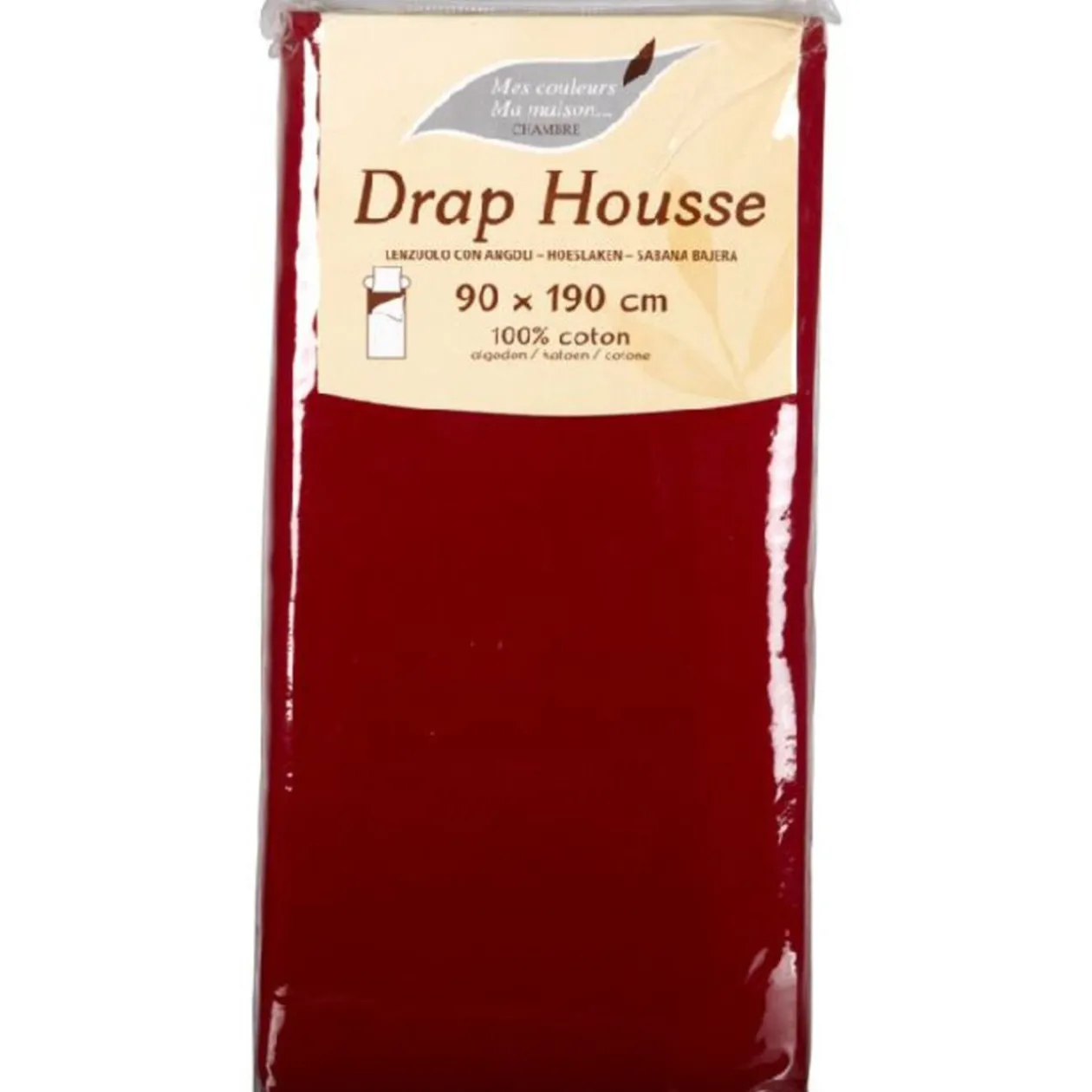 Drap housse 1 place rouge