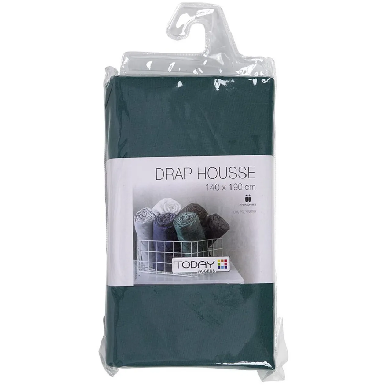 Drap housse 1 place 140x190cm multicolore 100% polyester