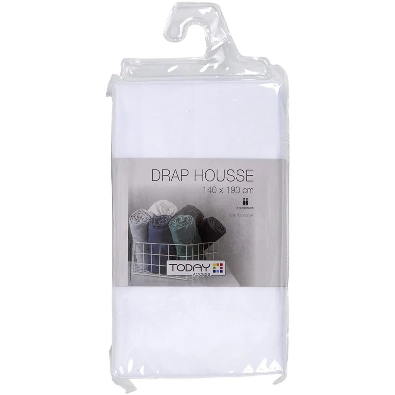 Drap housse 1 place 140x190cm multicolore 100% polyester