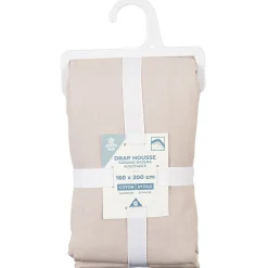 Drap housse en coton rose 160x200 cm