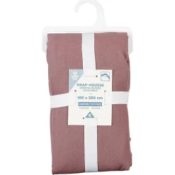 Drap housse en coton vert 160x200 cm