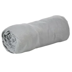 Drap housse grande taille jersey uni gris 2 personnes