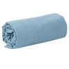 Drap housse grande taille uni bleu gris 2 personnes