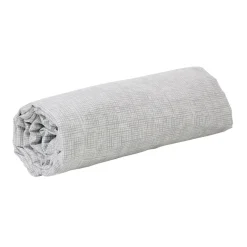 Drap housse imprimé blanc et gris 1 personne