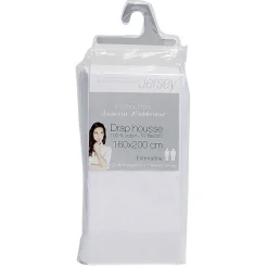 Drap housse jersey de coton 2 personnes Blanc