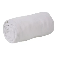 Drap housse jersey uni blanc 1 personne