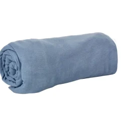 Drap housse jersey uni bleu gris 1 personne