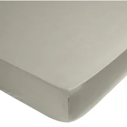 Drap housse uni gris 1 personne 90x190cm