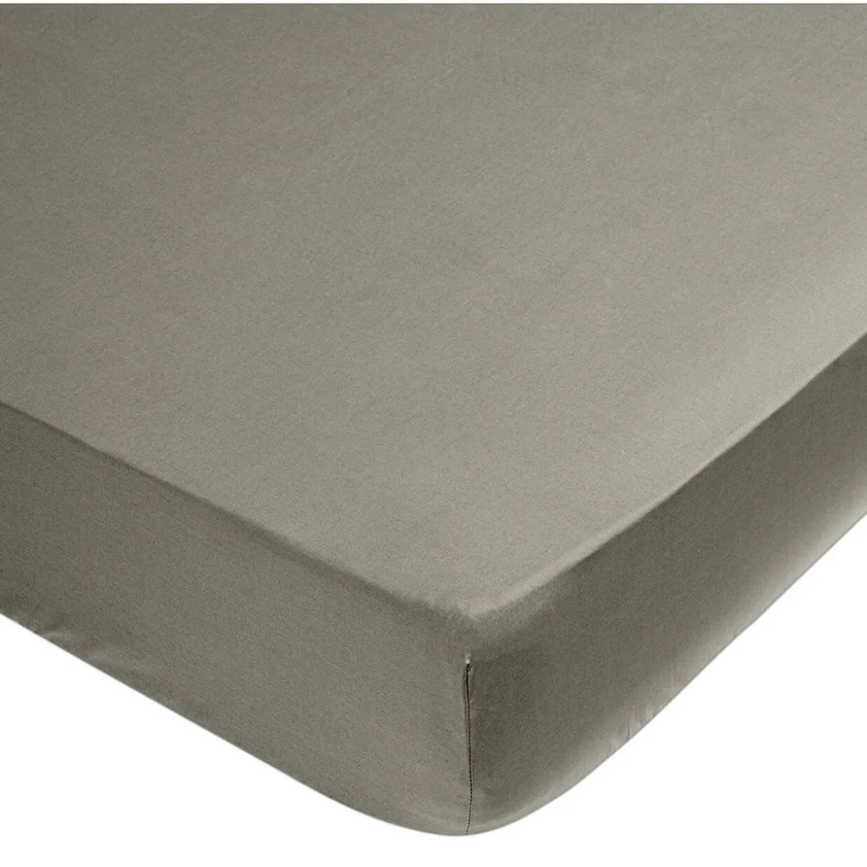 Drap housse uni gris foncé 1 personne 90x190cm