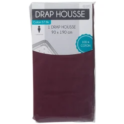 Drap housse violet 90x190 cm
