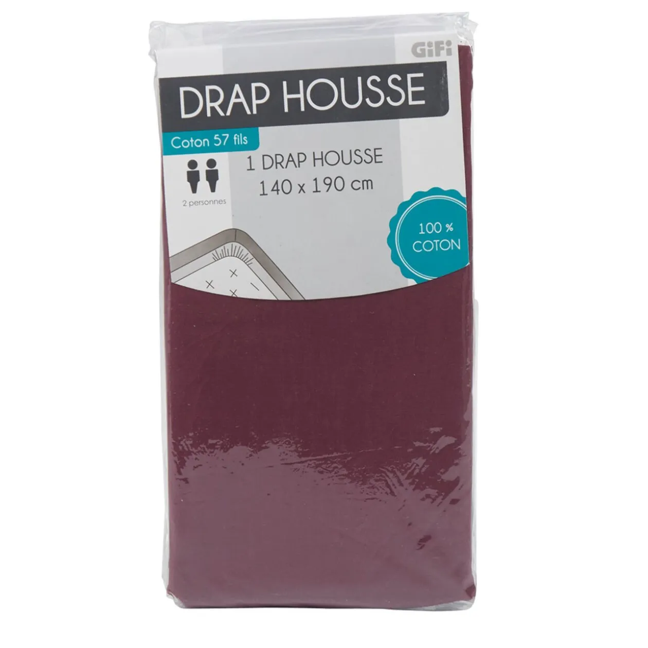 Drap housse violet 140x190 cm