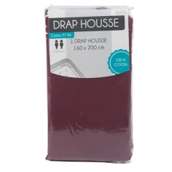 Drap housse violet 160x200 cm
