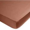 Drap housse 160x200 cm sienne