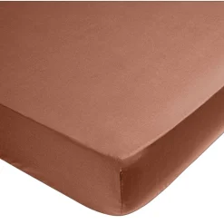 Drap housse 160x200 cm sienne