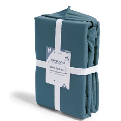 Drap housse 140x190cm 100% coton bleu marine