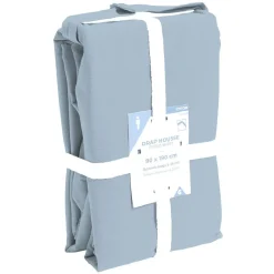 Drap housse 90x190cm 100% coton bleu chiné