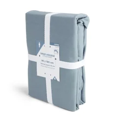 Drap housse 90x190cm 100% coton bleu chiné