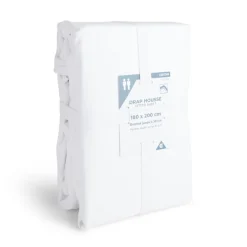 Drap housse 180x200cm 100% coton blanc