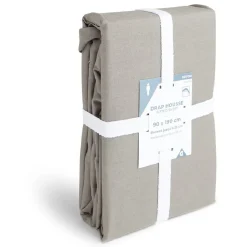 Drap housse 90x190cm 100% coton gris foncé