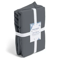 Drap housse 140x190cm 100% coton gris foncé