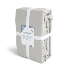 Drap housse 180x200cm 100% coton gris clair