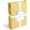 Drap housse 140x190cm 100% coton jaune moutarde