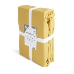 Drap housse 140x190cm 100% coton jaune moutarde