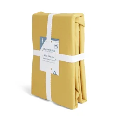 Drap housse 90x190cm 100% coton jaune moutarde