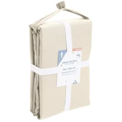 Drap housse 90x190cm 100% coton percale beige