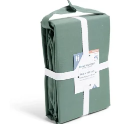 Drap housse 140x190cm 100% coton percale vert