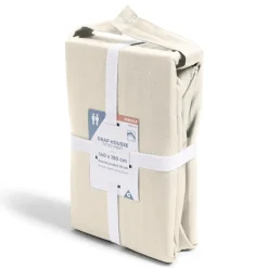 Drap housse 140x190cm 100% coton percale beige