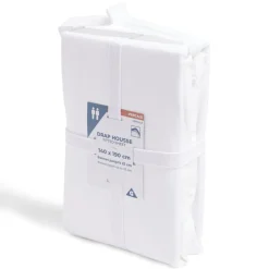 Drap housse 140x190cm 100% coton percale blanc
