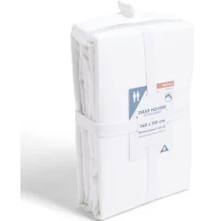 Drap housse 140x190cm 100% coton percale blanc