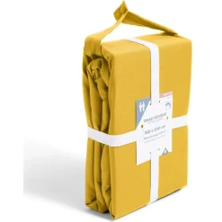 Drap housse 160x200cm 100% coton percale marron foncé